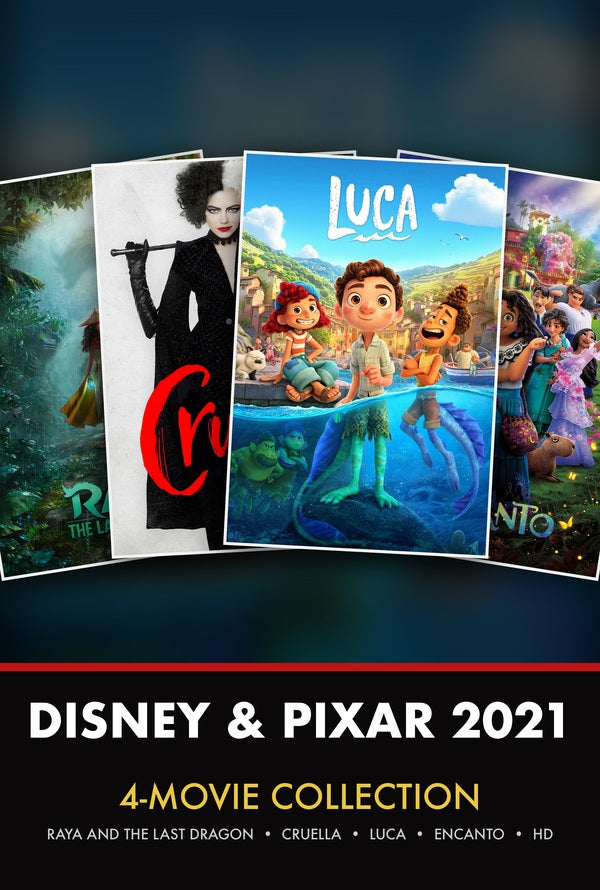 Encanto, Cruella, Raya and the Last Dragon & Luca 4-Movie Collection VUDU HD or iTunes HD via MA