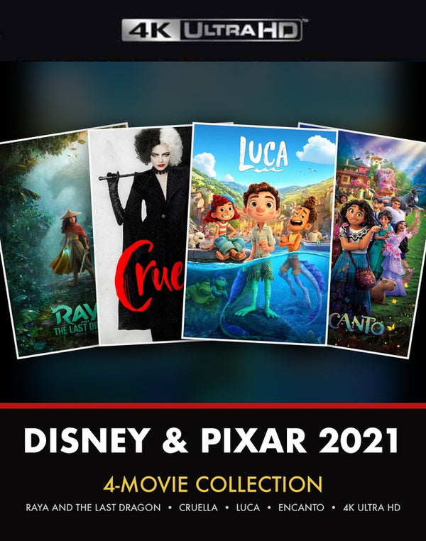 Encanto, Cruella, Raya and the Last Dragon & Luca 4-Movie Collection VUDU 4K or iTunes 4K via MA