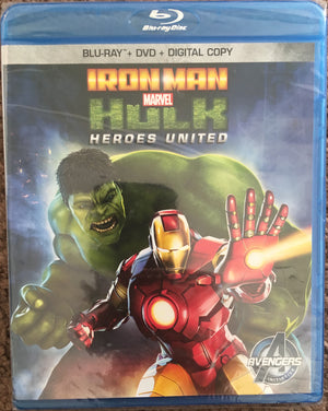Iron Man Hulk Heroes United Blu-ray DVD Combo No Digital Copy