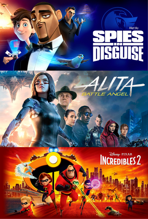 Spies in Disguise - Alita Battle Angel + Incredibles 2 VUDU HD or iTunes HD via MA