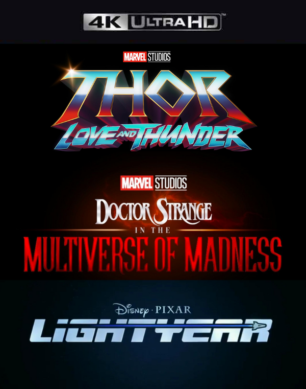 Thor Love and Thunder, Doctor Strange in the Multiverse of Madness & Lightyear VUDU 4K or iTunes 4K via MA