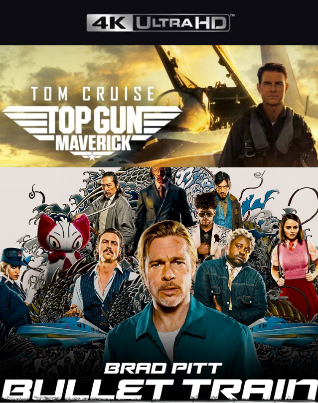 Top Gun Maverick & Bullet Train VUDU 4K or iTunes 4K - HD MOVIE CODES